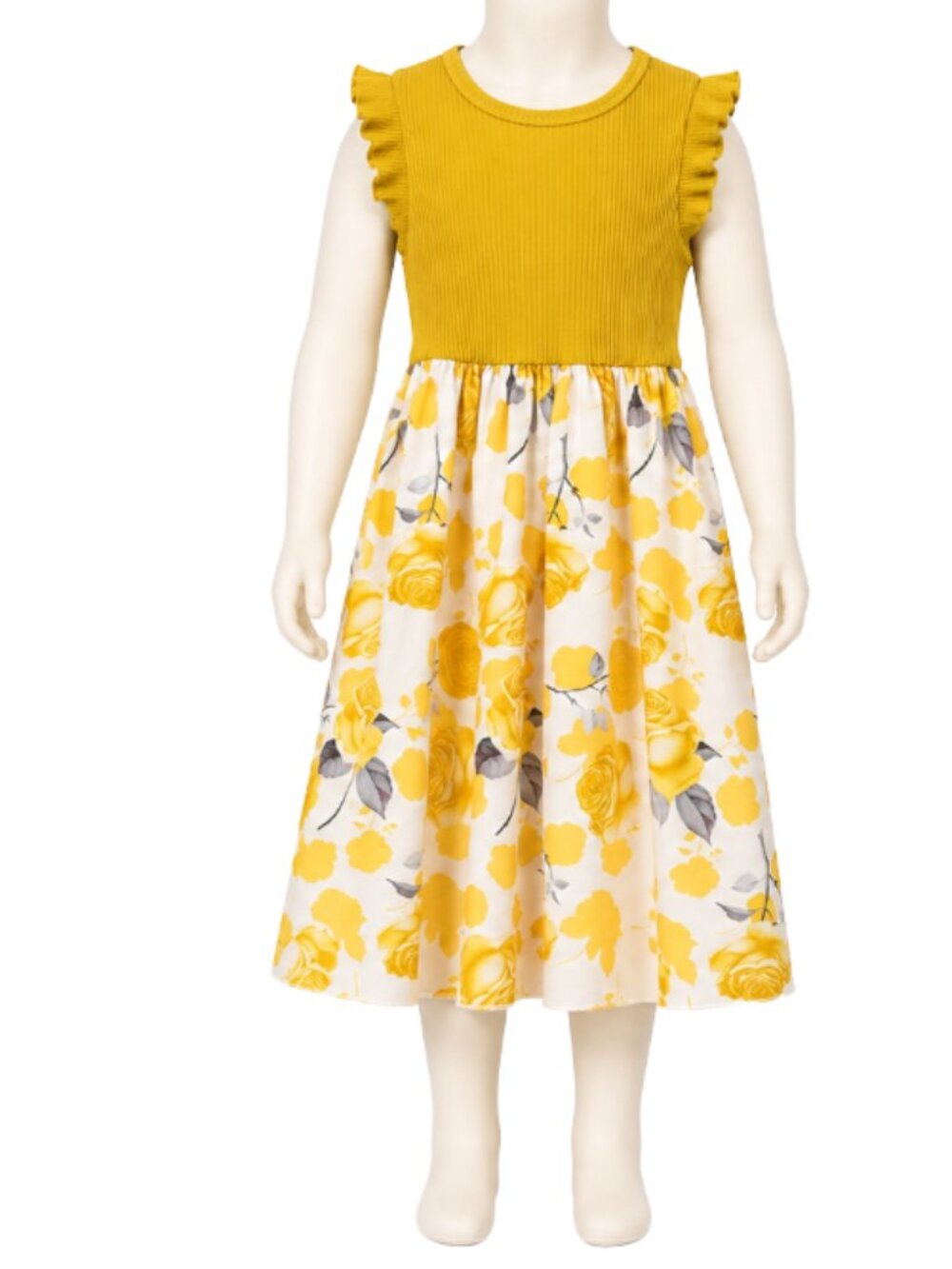 Shein Girls Yellow Floral Dress Size 7